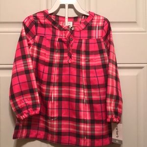 Carter’s 4t pink plaid long sleeve shirt